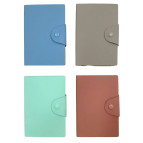 Блокнот А5 80л. ЛИДЕР кожзам с кнопкой 5902-2, ассорти пастель