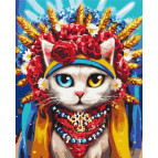 Картина раскраска по  номерам на холсте - 40*50см BrushMe BS53126 Кошечка украиночка
