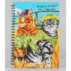 Блокнот на спирали А5 60л. Kirisketch эко макулатура Коты авиации 13204