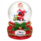 Сувенир Новогодний шар со снегом d-4,5см подставка с Дедом Морозом, Снеговиком 7см LK-E24-45
