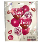 Шарик воздушный ZYBalloon набор 7шт разного размера, Love 30856