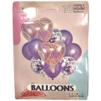 Шарик воздушный ZYBalloon набор 10шт разного размера, с Сердцами 2066-10