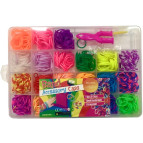 Набор для плетения резинками Rainbow Loom Bands 850шт. + крючок + рогатка + аксессуары МА-23-12