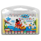 Фломастеры 24 цветов Tongdi 8801-24 наконечник кисточка, пластиковый бокс