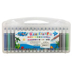 Фломастеры 36 цветов Tongdi 8801-36 наконечник кисточка, пластиковый бокс