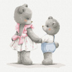 Картина раскраска по  номерам на холсте - 30*30см Идейка КН2394 Держи крепче