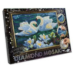 Алмазная живопись мозаика по номерам на холсте 20*30см DankoToys Лебеди DT DM-03-04