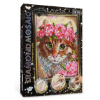 Алмазная живопись мозаика по номерам на холсте 20*30см DankoToys Котенок в цветах DT DM-03-06