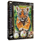Алмазная живопись мозаика по номерам на холсте 20*30см DankoToys Тигрёнок DT DM-03-10