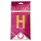 Растяжка праздничная Party Goods Happy Birthday длина до 3,5м Флажки с глитером, в ассортименте 10109