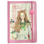 Блокнот А5 80л. Лидер Девушка-цветок, с резинкой 1047