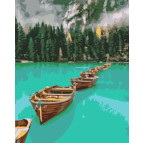 Картина раскраска по  номерам на холсте - 40*50см BrushMe BS51426 Цепочка лодок