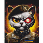 Картина раскраска по  номерам на холсте - 40*50см BrushMe BS53419 Котик ВСУ