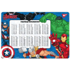 Подложка на стол Yes пластиковая 42,5*29см с таблицей умножения Marvel Avengers 492047