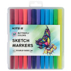 Скетч маркеры для рисования Kite двусторонние для бумаги набор 12 шт K22-044-2 Butterfly
