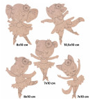 Заготовка для декорирования Rosa Talent (ДВП) набор 5шт Балерины-2 с магнитной лентой 289051