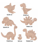 Заготовка для декорирования Rosa Talent (ДВП) набор 7шт Динозавры с магнитной лентой 289030