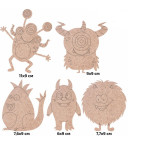 Заготовка для декорирования Rosa Talent (ДВП) набор 5шт Монстрики-2 с магнитной лентой 289043