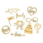 Мини-заготовка для декорирования Rosa Talent (фанера) набор 10шт Wedding-1 281339