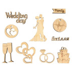 Мини-заготовка для декорирования Rosa Talent (фанера) набор 10шт Wedding 281338