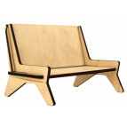 Заготовка кукольной мебели Rosa Talent (фанера) Диван-1 модерн 11,2*8*7,8см 287414