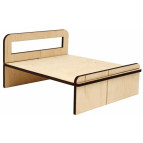 Заготовка кукольной мебели Rosa Talent (фанера) Кровать-1 модерн 11*13,6*7см 287416