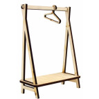 Заготовка кукольной мебели Rosa Talent (фанера) Стойка для одежды-1 + 2 плечика модерн 4*8,6*12см 287417