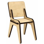 Заготовка кукольной мебели Rosa Talent (фанера) набор 2шт Стул-1 модерн 5*6*10см 287411