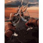 Картина раскраска по  номерам на холсте - 40*50см Никитошка ANG245 Морские волны в бокалах