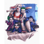 Картина раскраска по  номерам на холсте - 40*50см Никитошка GX41860 Харли Квинн с детьми