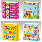 Пакет подарочный бумажный 26*32*9см День Рождения 45012