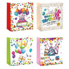 Пакет подарочный бумажный 26*32*9см День Рождения 57760