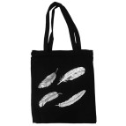 Сумка через плечо Экосумка-шопер чёрный Перья №801-30