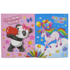 Книжка-раскраска А4 8арк ЛИДЕР Единорог, Панда BK-30101/23499