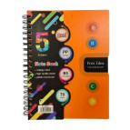 Тетрадь на спирали А5 120л. пластиковая обложка 5 разделов Лидер Free idea микс 221-А5