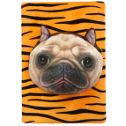 Блокнот А5 80л. ООПТ с отделением на молнии Французский бульдог, в клетку №5140