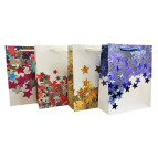 Пакет подарочный бумажный 26*32*10см ООПТ Звездочки с фольгой В-1056-M