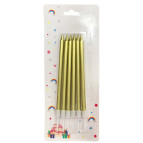 Свечи-набор для торта Party Candles 6 свечей по 11 см золото - серебро - бронза WB-5