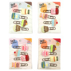 Закладки для книг Лидер Скрепка с украшением 4шт Сладости в ассортименте 33194