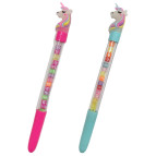 Ручка шариковая с насадкой Единорог с бусинами (собери браслет), ассорти, синяя №3004-2