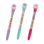 Ручка шариковая с насадкой Корона с бусинами (собери браслет), ассорти, синяя №3004-1