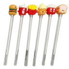 Ручка гелевая с насадкой Fast food Kuki ассорти, синяя KK-7931