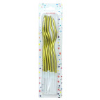 Свечи-набор для торта Лидер 6 свечек по 12см золотые 408-2