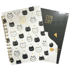 Тетрадь на спирали А5 80л. ТВП обложка Лидер Котик 1813-9 в клетку