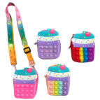 Сумка через плечо Лидер детская силиконовая Пирожное-Pop it №8745-L