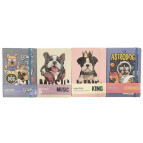 Блокнот А5 96л. ЛИДЕР Собачки с резинкой в линию 9132-А5