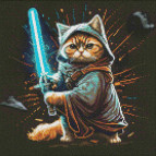 Алмазная живопись мозаика по номерам на холсте - 40*40см Идейка АМО7565 Кот-воин