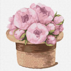 Картина раскраска по  номерам на холсте - 30*30см Идейка КН2350 Волшебный букет пионов