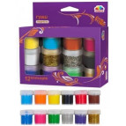 Гуашь ГАММА_UA набор 12 цв. по 10 мл зол. и сер. Творчество 400203