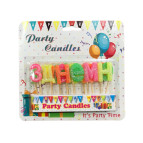 Свечи-набор для торта Party Candles Буквы 'З ДНЕМ НАРОДЖЕННЯ' (укр) с глитером